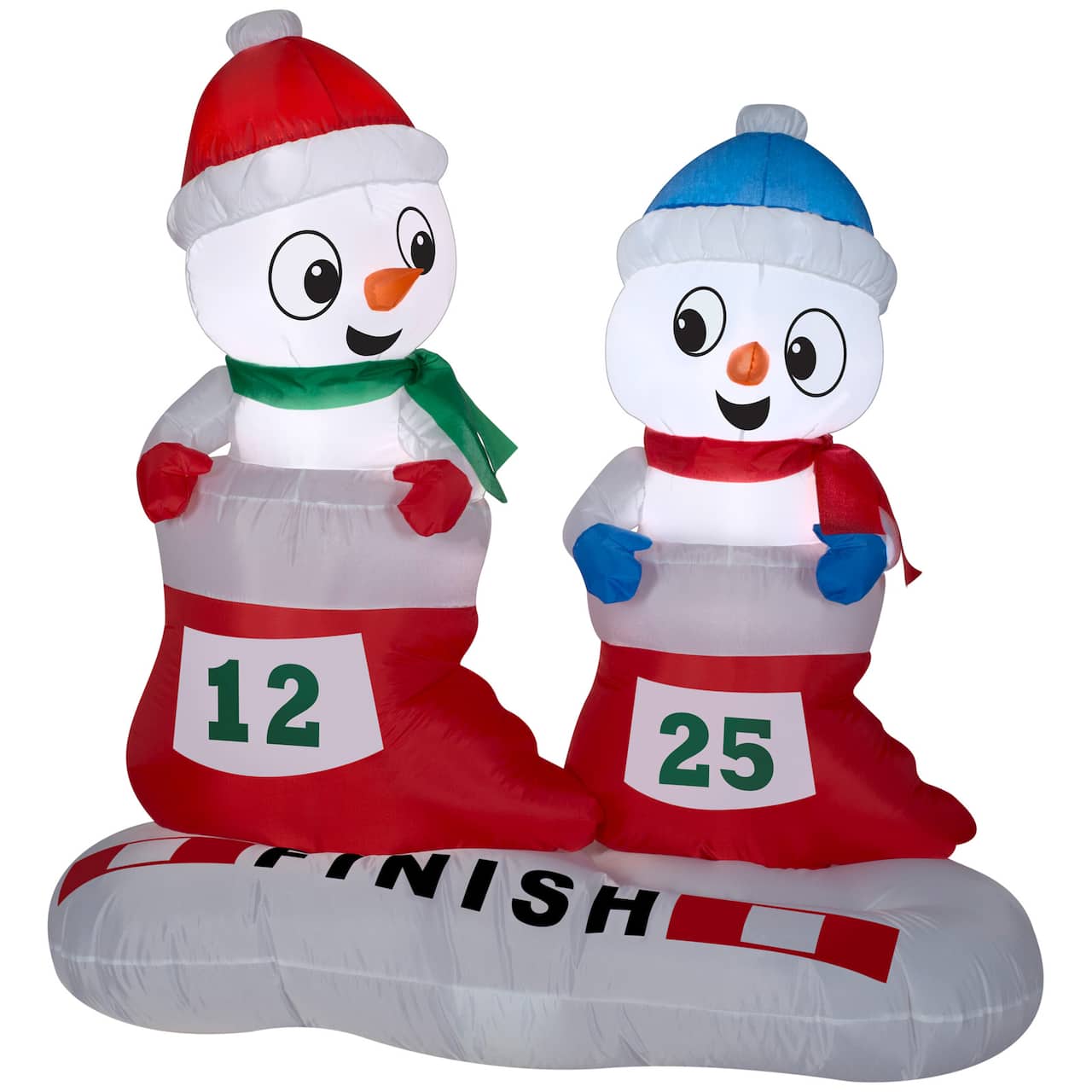4ft. Airblown® Inflatable Christmas Snowman in Stocking Races